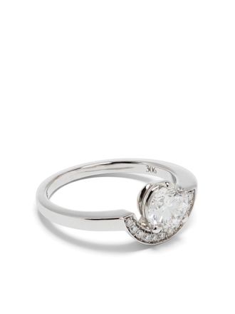 Loyal.e Paris Anello Intr&eacute;pide Petit Arc in oro bianco 18 carati con diamanti - Argento