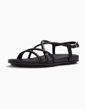 FitFlop Womens Fitflop Gracie Crystal Leather Womens All Black Sandals - Size: 5