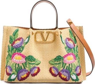 Valentino Garavani Borsa tote con ricamo media - Toni neutri