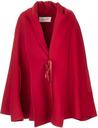 Valentino Garavani Ribbon-Detail Cape Coat