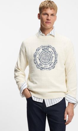 Boss Orange by Hugo Boss Strickpullover BOSS ORANGE Kerbert, Herren, Gr. XXL, natural106, Strick, Obermaterial: 48% Wolle, 40% Baumwolle, 12% Polyamid, unifarben, regular fit 