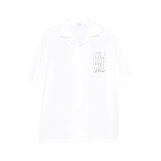 Off-white Short Sleeve Shirts, male, White, Size: 2XL Short Sleeve Shirt