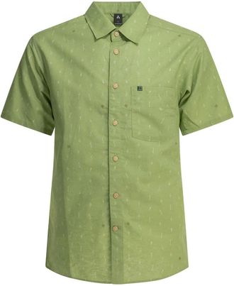 Montbell Overhemden, Heren, Groen, L, Short Sleeve Camp Shirt with All-Over Print