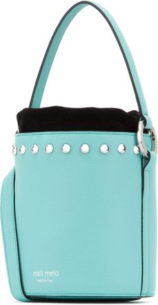 Meli Melo Womens Top Handle Bag Turquoise Leather