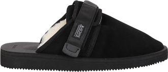Suicoke Zwarte Sandalen met Shearling Voering - Heren - Pantoffels - Zwart - 40 EU - Su&egrave;de - Schoenen