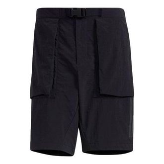 adidas M Tec Wv Sho Big Pocket Solid Color Sports Shorts Black GN0787