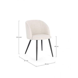 Decorspace Set 2 Sedie Tessuto Boucl&eacute; Bianco Moderno da Interno - FELI - Colore: Bianco
