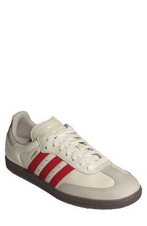 adidas Samba OG Sneaker in Off White/Scarlet/Gum5 at Nordstrom, Size 8.5