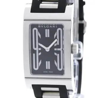 Bulgari Pre-owned Watches, female, Black, Size: ONE SIZE Pre-owned Rettangolo Rt39S Wristwatch