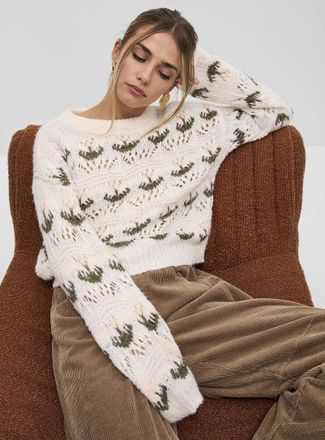 Vero Moda Womens Tulip openwork jacquard sweater