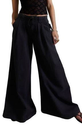 Free People Julien Wide Leg Chino Pants in Washed Black at Nordstrom Rack, Size X-Large