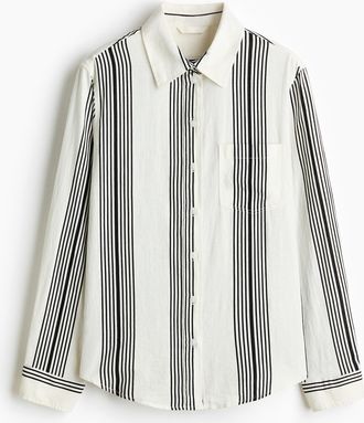 H&M Bluse aus Leinenmix - Schwarz