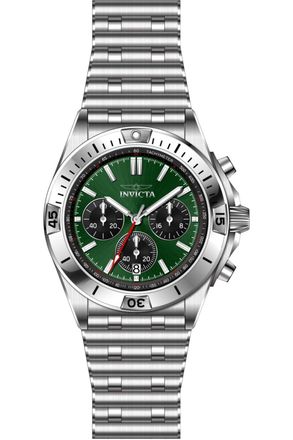Invicta Aviator 69588 Herenhorloge - Quartz Uurwerk - Staal met Groene Wijzerplaat - 42 mm