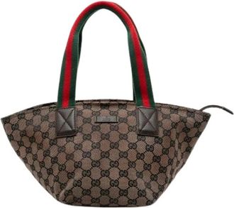Gucci Pre-owned Handbags, female, Brown, Size: ONE SIZE Pre-owned Canvas Handbag