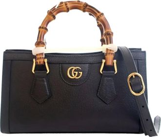 Gucci 2016-2025 Small Calfskin Bamboo Diana Tote satchel - Nero