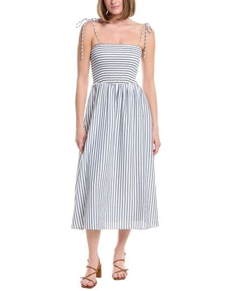 Julia Jordan Striped Seersucker Midi Dress