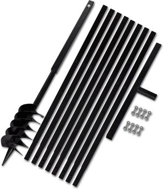 vidaXL Taladro De Tierra Con Mango 120 Mm Con Tubo De Extensi&oacute;n 9 M Acero Vidaxl