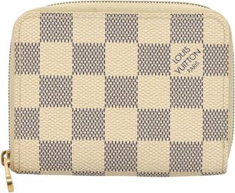 Louis Vuitton Zippy Coin Purse White Canvas Wallet (Pre-Owned)