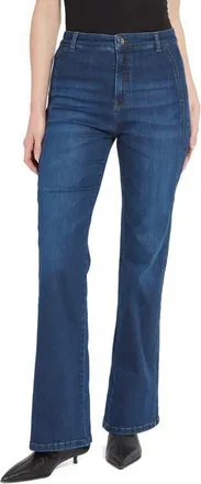 Lyss&eacute; Liora High Waist Trouser Jeans in Dark Authentic Midwash at Nordstrom, Size X-Small
