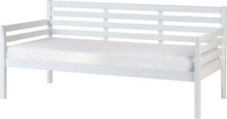 Beliani Daybed White Rubberwood EU Single Size 90 x 200 cm With Slatted Frame Modern Style THEZA