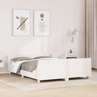 vidaXL Estructura De Cama Sin Colch&oacute;n Madera De Pino Blanca 150x200 Cm Vidaxl
