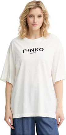Pinko Pinko, Tops, Dames, Beige, S, Katoen, Carmagnola T-shirt