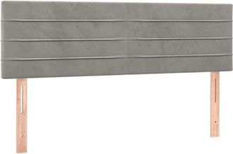 vidaXL Cabecero Con Led De Terciopelo Gris Claro 144x5x78/88 Cm Vidaxl