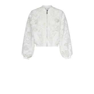 John Richmond Bomber Jacket with Decorative Stitching - female - Richmond - Bomber Jackets - White - XS - Jackets