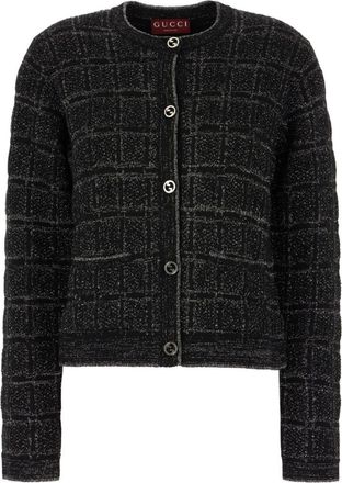Gucci Black Wool and jacquard cardigan
