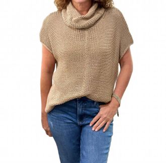 Wooden Ships Tasha Cowl Neck Cotton Top In Cashew