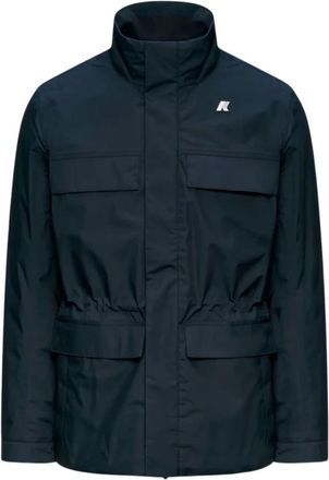 K-Way Manuene Warm Micro Canvas Jas - Heren - Jassen - Blauw - Maat: XL Katoen