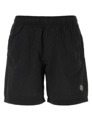 Stone Island Black Logo Shorts