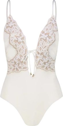 Miss Bikini Intero Passamaneria Romantica - Dames - Badpakken - Wit - M - Badmode