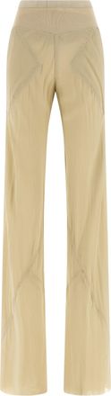 Rick Owens Beige Silk Flared Womens Pants