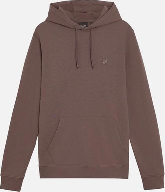 Lyle & Scott Mens Lyle & Scott Lyle superfine pullover hoodie PLUM TRUFFEL - Brown - Size: 40