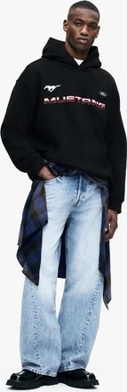 H&M Loose Fit Hoodie in Black/ford at Nordstrom, Size Xxx-Large