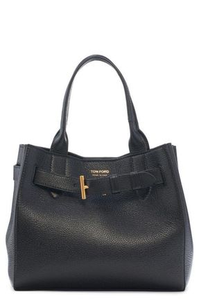 Tom Ford Small Audrey Grained Leather Tote in Black at Nordstrom