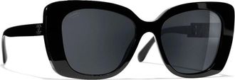 Chanel Sunglasses, female, Black, Size: 53 MM Square Sunglasses