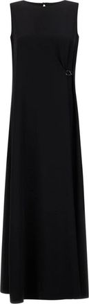 Herno Diagonal Fluid Dress - Dames - Maxi kleedjes - Zwart - L - Kleedjes
