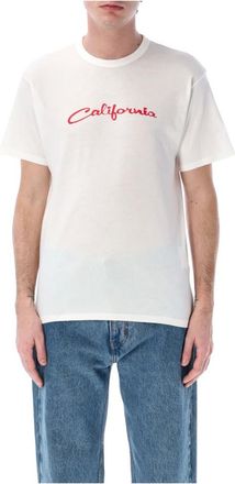 ERL Erl, Tops, Heren, Wit, M, Katoen, Californisch Wit T-shirt met Crewneck