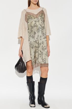R13 Floral Print Dress, Womens, Beige