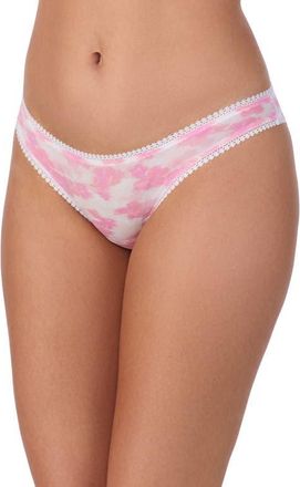 OnGossamer Triple Mesh Print Bikini in Blurred Floral at Nordstrom, Size Medium