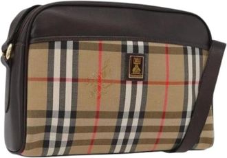 Burberry Pre-owned Cross Body Bags, female, Beige, Size: ONE SIZE Pre-owned Canvas Shoulder Bag