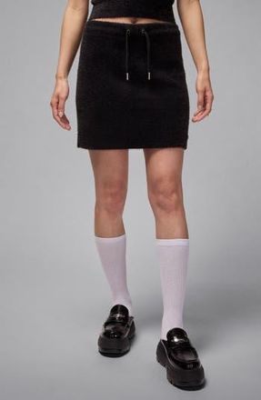 Nike Jordan Air Drawstring Waist Sweater Skirt in Black/Dark Smoke Grey/Black at Nordstrom Rack, Size X-Small