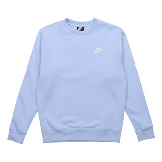 Nike Athleisure Casual Sports Fleece Lined Round Neck Pullover Blue BV2663-436