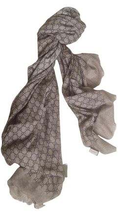 Gucci Brown GG Silk/Wool Scarf/Stole