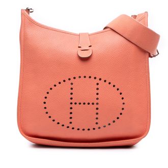 Herm&egrave;s Pre-owned Womens Clemence Evelyne Iii 29 - Coral Leather - One Size