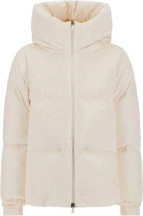 Herno Doorgestikt donsjack van corduroy - Dames - Jassen - Beige - Maat: L Corduroy