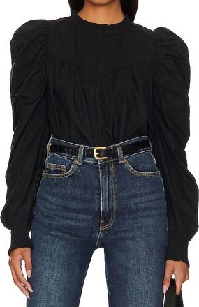Cleobella Irina Smocked Cuff Blouse In Black