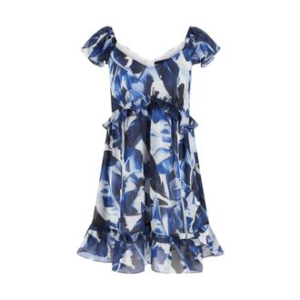 Guess Kleedjes, Dames, Veelkleurig, S, Polyester, Orsola Flare Dress